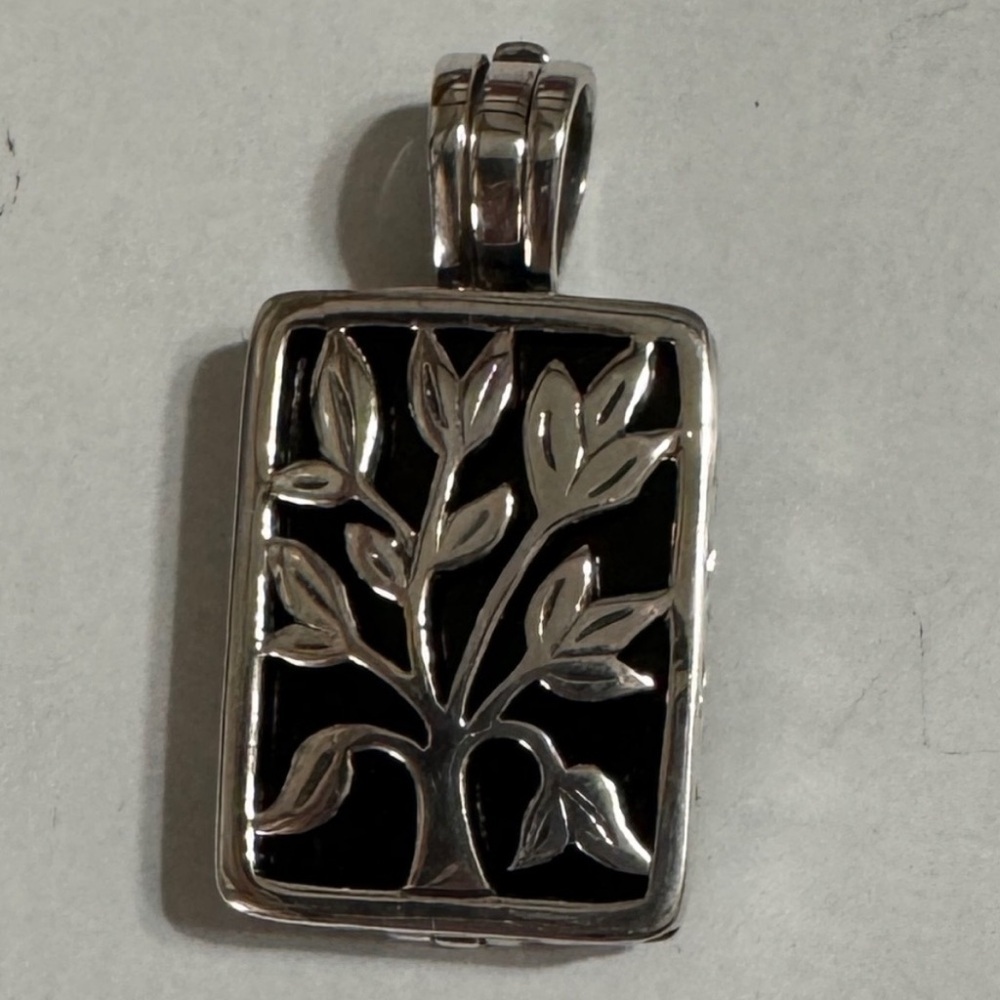 Silpada .925 Silver interchangeable pendant. Black Turquoise & white discs. - Picture 6 of 7